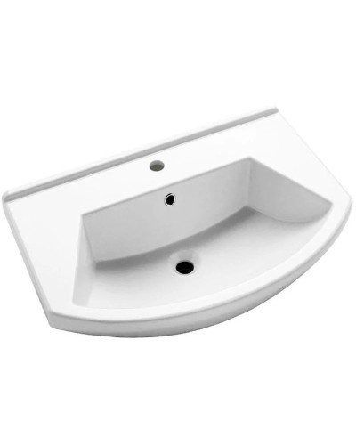 Тумба с раковиной бежевый глянец/белый глянец 55 см Bellezza Альфа 4638808070077 + 4607152360660