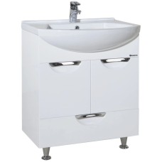 Тумба с раковиной белый глянец 55 см Bellezza Альфа 4638808070015 + 4607152360660