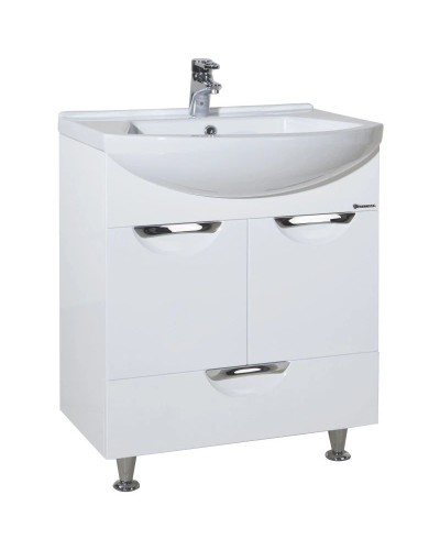 Тумба с раковиной белый глянец 55 см Bellezza Альфа 4638808070015 + 4607152360660