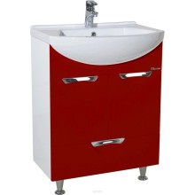 Тумба с раковиной красный глянец/белый глянец 55 см Bellezza Альфа 4638808070039 + 4607152360660