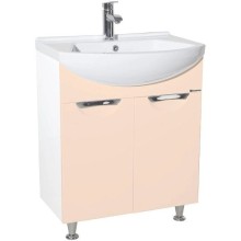 Тумба с раковиной бежевый глянец/белый глянец 65 см Bellezza Альфа 4638810000079 + 4640021622155