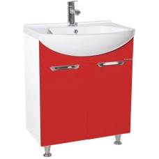 Тумба с раковиной красный глянец/белый глянец 65 см Bellezza Альфа 4638810000031 + 4640021622155