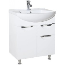 Тумба с раковиной белый глянец 65 см Bellezza Альфа 4638810090018 + 4640021622155