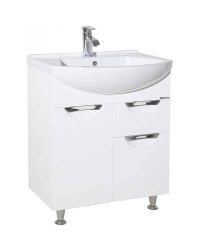 Тумба с раковиной белый глянец 65 см Bellezza Альфа 4638810090018 + 4640021622155