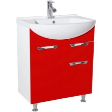 Тумба с раковиной красный глянец/белый глянец 65 см Bellezza Альфа 4638810090032 + 4640021622155