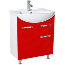 Тумба с раковиной красный глянец/белый глянец 65 см Bellezza Альфа 4638810090032 + 4640021622155