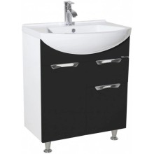 Тумба с раковиной черный глянец/белый глянец 65 см Bellezza Альфа 4638810090049 + 4640021622155