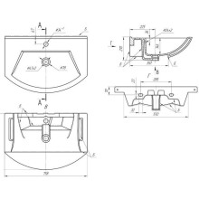 Тумба с раковиной бежевый глянец/белый глянец 75,8 см Bellezza Альфа 4638812110073 + 4660018640092