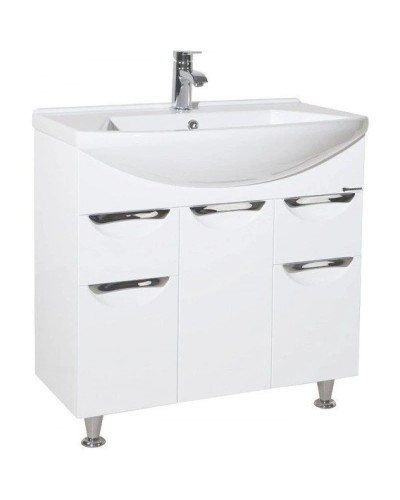 Тумба с раковиной белый глянец 75,8 см Bellezza Альфа 4638812110011 + 4660018640092