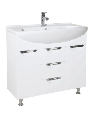 Тумба с раковиной белый глянец 90,6 см Bellezza Альфа 4638815110018 + 4660018640153