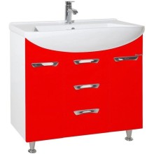 Тумба с раковиной красный глянец/белый глянец 90,6 см Bellezza Альфа 4638815110032 + 4660018640153