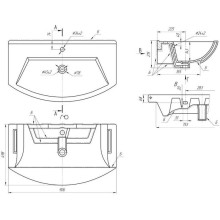 Тумба с раковиной черный глянец/белый глянец 90,6 см Bellezza Альфа 4638815110049 + 4660018640153