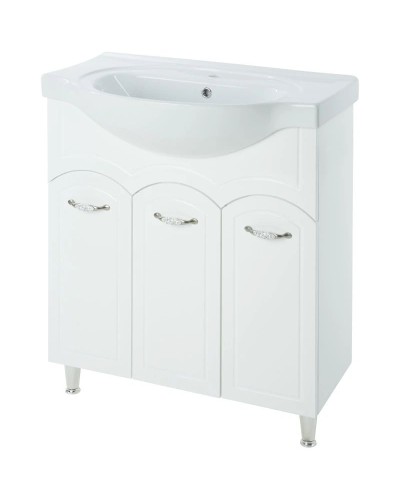 Тумба с раковиной белый глянец 70 см Bellezza Амелия 4630311000015 + 4690311008978