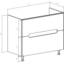 Тумба с раковиной белый глянец 100 см Bellezza Андрэа 4639017110011 + 5902115715297