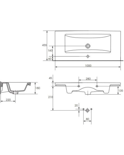 Тумба с раковиной белый глянец 100 см Bellezza Андрэа 4639017110011 + 5902115715297