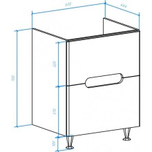 Тумба с раковиной белый глянец 65,4 см Bellezza Андрэа 4639010110018 + 4660018640214