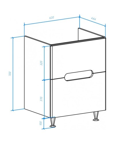 Тумба с раковиной белый глянец 65,4 см Bellezza Андрэа 4639010110018 + 4660018640214