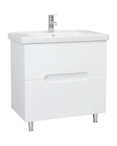 Тумба с раковиной белый глянец 80 см Bellezza Андрэа 4639013110015 + 4660018640207