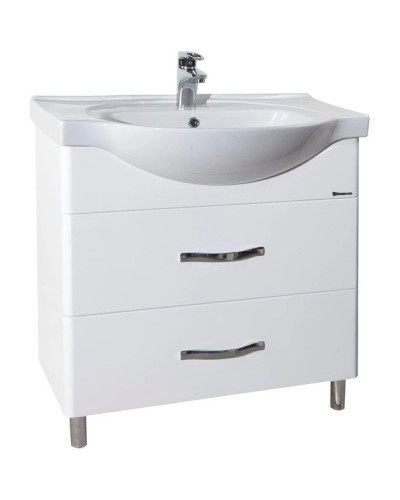 Тумба с раковиной белый глянец 70 см Bellezza Анкона 4639611110011 + 4690311008978