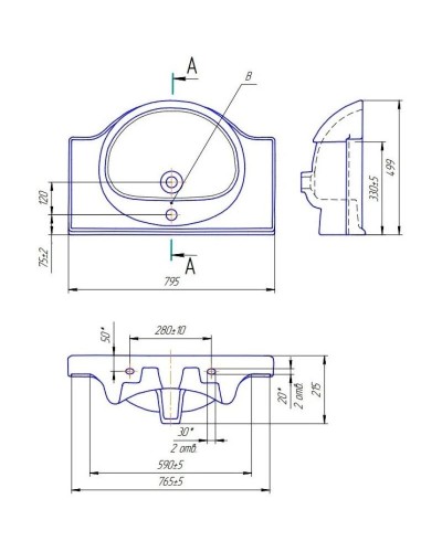 Тумба с раковиной белый глянец 79,5 см Bellezza Анкона 4639613110019 + 4690311008985