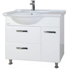 Тумба с раковиной белый глянец 90 см Bellezza Балтика 4638915112011 + 4660018640276