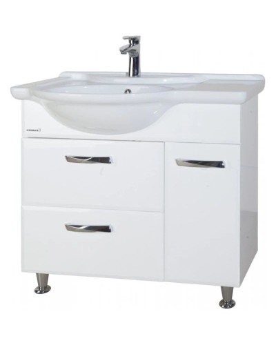 Тумба с раковиной белый глянец 90 см Bellezza Балтика 4638915112011 + 4660018640276