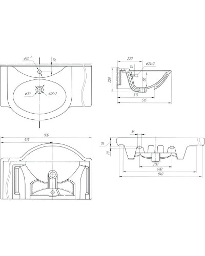 Тумба с раковиной белый глянец 90 см Bellezza Балтика 4638915112011 + 4660018640276
