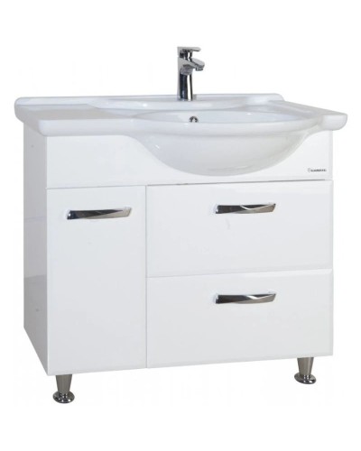 Тумба с раковиной белый глянец 90 см Bellezza Балтика 4638915111014 + 4660018640276