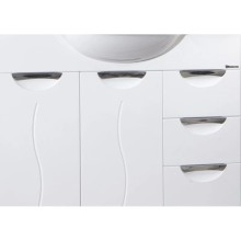 Тумба с раковиной белый глянец 106,5 см с бельевой корзиной Bellezza Глория 4638518080014 + 4620008197340