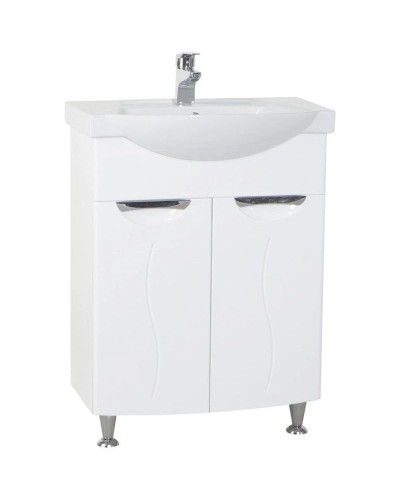 Тумба с раковиной белый глянец 65,5 см Bellezza Глория 4639510000017 + 4640021060940