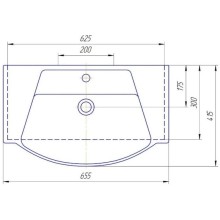 Тумба с раковиной белый глянец 65,5 см Bellezza Глория 4639510000017 + 4640021060940