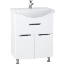 Тумба с раковиной белый глянец 65,5 см Bellezza Глория 4639510090016 + 4640021060940