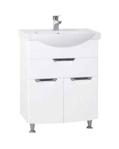 Тумба с раковиной белый глянец 65,5 см Bellezza Глория 4639510090016 + 4640021060940