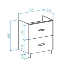 Тумба с раковиной белый глянец 60 см Bellezza Джела 4639809110014 + 4620000148562