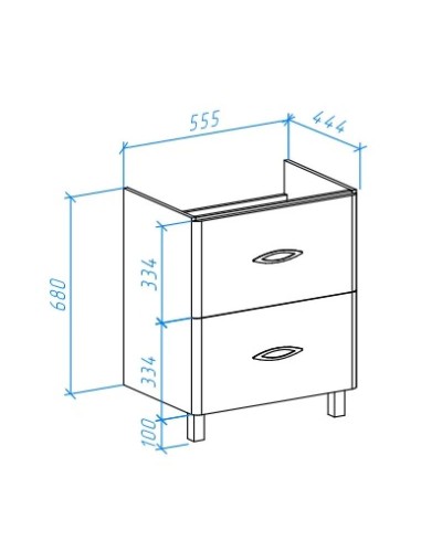 Тумба с раковиной белый глянец 60 см Bellezza Джела 4639809110014 + 4620000148562