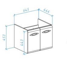 Тумба с раковиной белый глянец 70 см Bellezza Джела 4639811540014 + 4620000148555