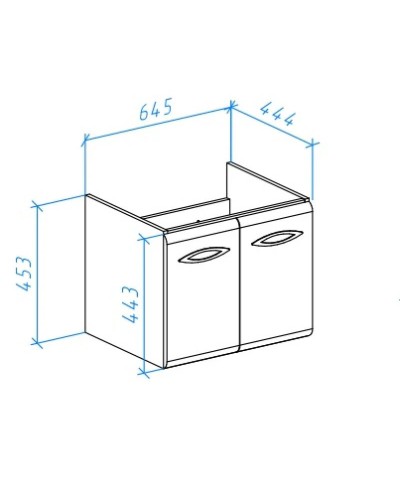 Тумба с раковиной белый глянец 70 см Bellezza Джела 4639811540014 + 4620000148555