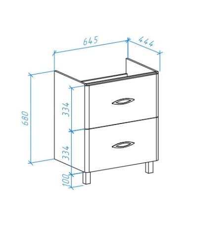 Тумба с раковиной белый глянец 70 см Bellezza Джела 4639811110019 + 4620000148555