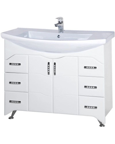 Тумба с раковиной белый глянец 106 см Bellezza Дрея 4631318000015 + 4620008197388