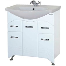 Тумба с раковиной белый глянец 76 см Bellezza Дрея 4631312000011 + 4620008197371