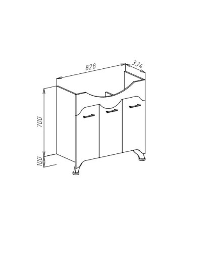 Тумба с раковиной белый глянец 87,5 см Bellezza Дрея 4631314000019 + 4620008197456