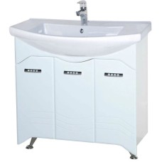 Тумба с раковиной белый глянец 87,5 см Bellezza Дрея 4631314000019 + 4620008197456