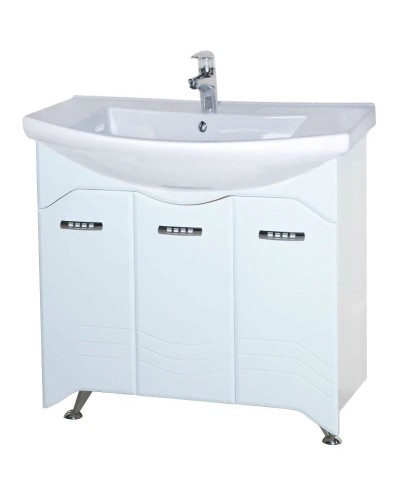 Тумба с раковиной белый глянец 87,5 см Bellezza Дрея 4631314000019 + 4620008197456