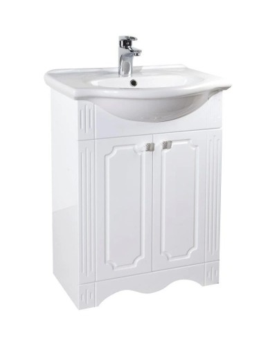 Тумба с раковиной белый глянец 60 см Bellezza Кантри 4639909000017 + 4607104871206