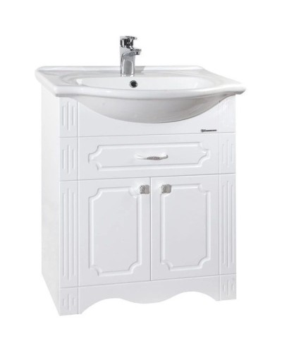 Тумба с раковиной белый глянец 65,5 см Bellezza Кантри 4639910090014 + 4607104872197