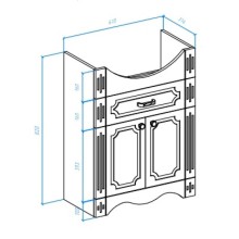 Тумба с раковиной белый глянец 65,5 см Bellezza Кантри 4639910090014 + 4607104872197