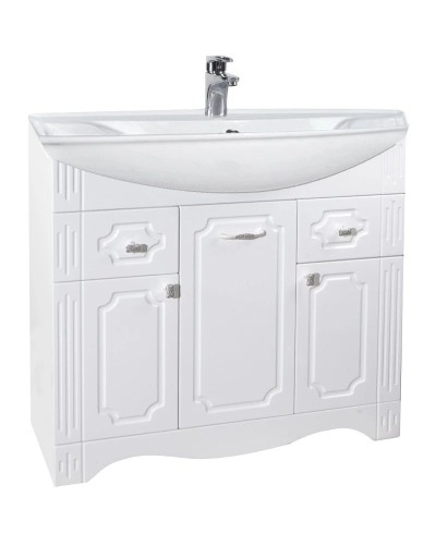 Тумба с раковиной белый глянец 86,5 см Bellezza Кантри 4639914000019 + 4620008197357