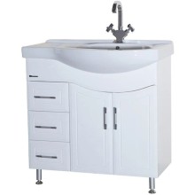 Тумба с раковиной белый глянец 83 см Bellezza Коралл 4632014142016 + 4620000142379