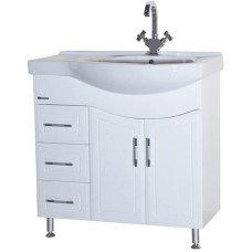 Тумба с раковиной белый глянец 83 см Bellezza Коралл 4632014142016 + 4620000142379