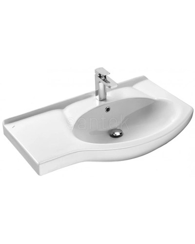 Тумба с раковиной белый глянец 83 см Bellezza Коралл 4632014142016 + 4620000142379